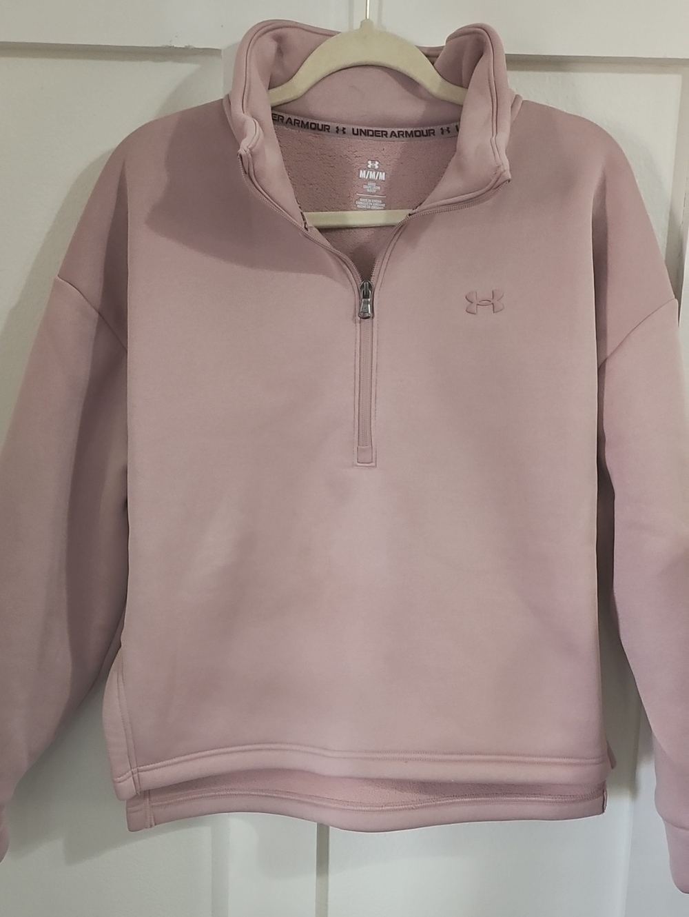 Under Armour Light Pink Quarter-Zip Fleece Pullover